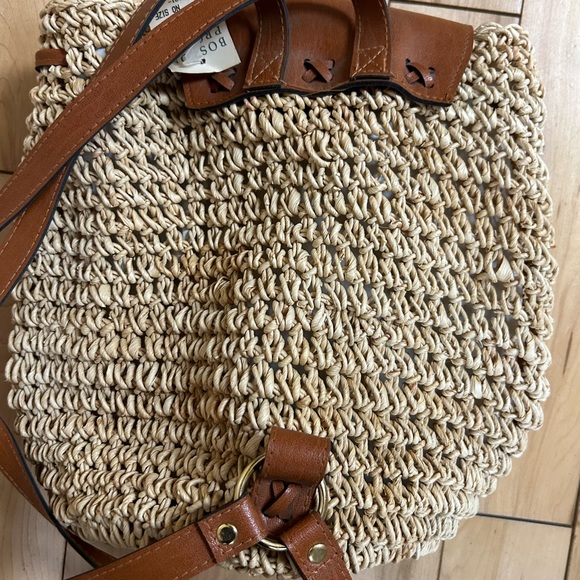 Boston Proper Tan and Cream Woven Backpack - Picture 10 of 10